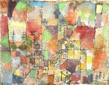 Dos casas de campo Paul Klee con textura Pinturas al óleo
